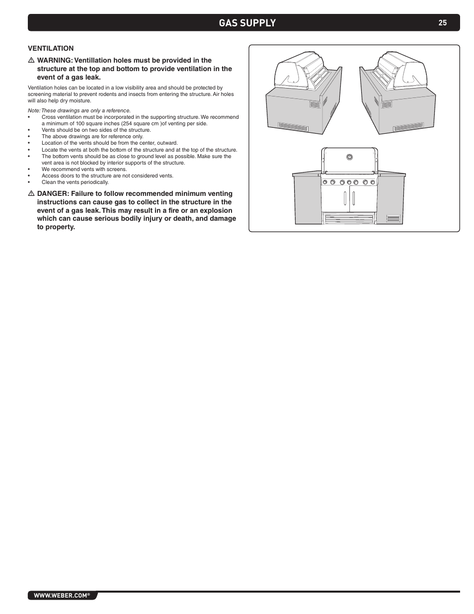 Gas supply | weber Summit 43270 User Manual | Page 25 / 28