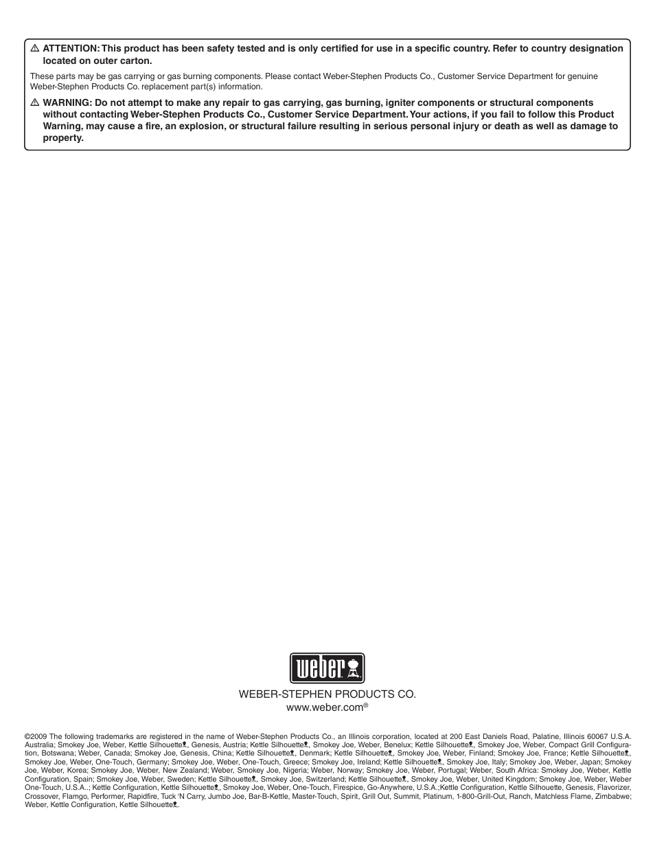 weber Summit 43270 User Manual | Page 28 / 28