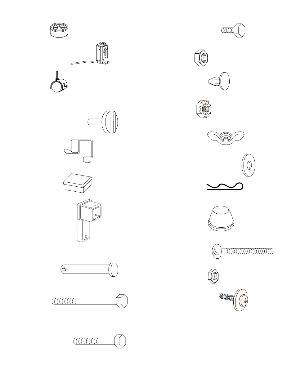 Check contents of hardware packs | weber 1100 LP User Manual | Page 9 / 40