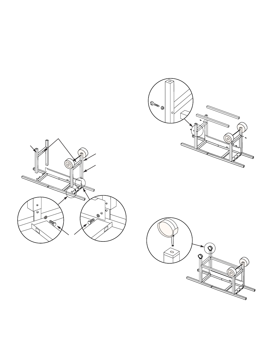Continue frame assembly, Complete frame assembly, Insert casters | weber 3000 User Manual | Page 11 / 40