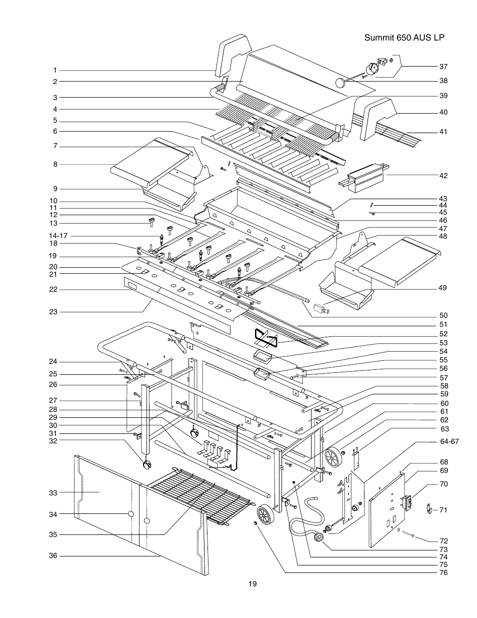 Summit 650 aus lp | weber SUMMIT 650 User Manual | Page 19 / 20