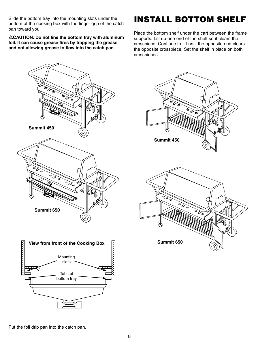 Install bottom shelf | weber SUMMIT 650 User Manual | Page 8 / 20