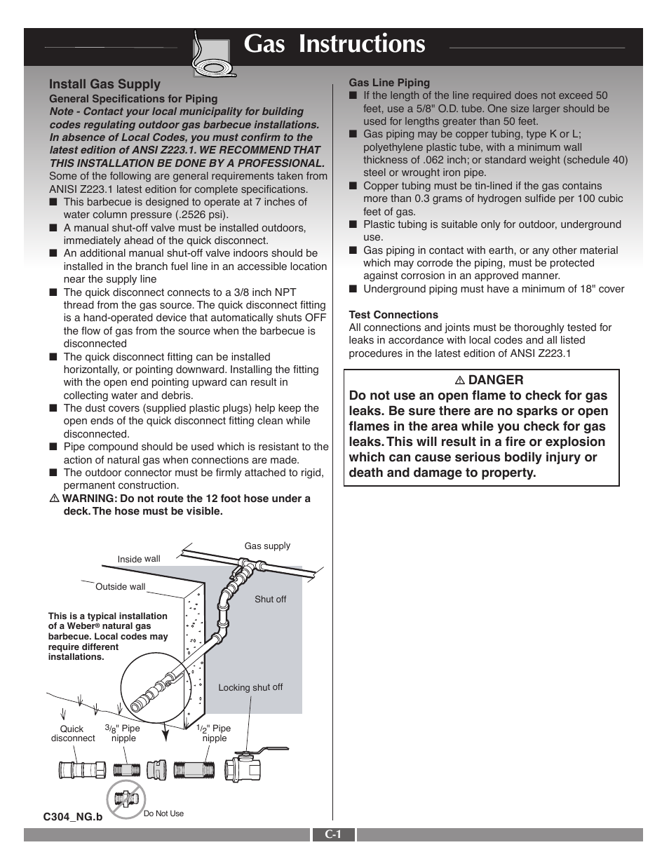 Gas instructions | weber Silver B User Manual | Page 19 / 26