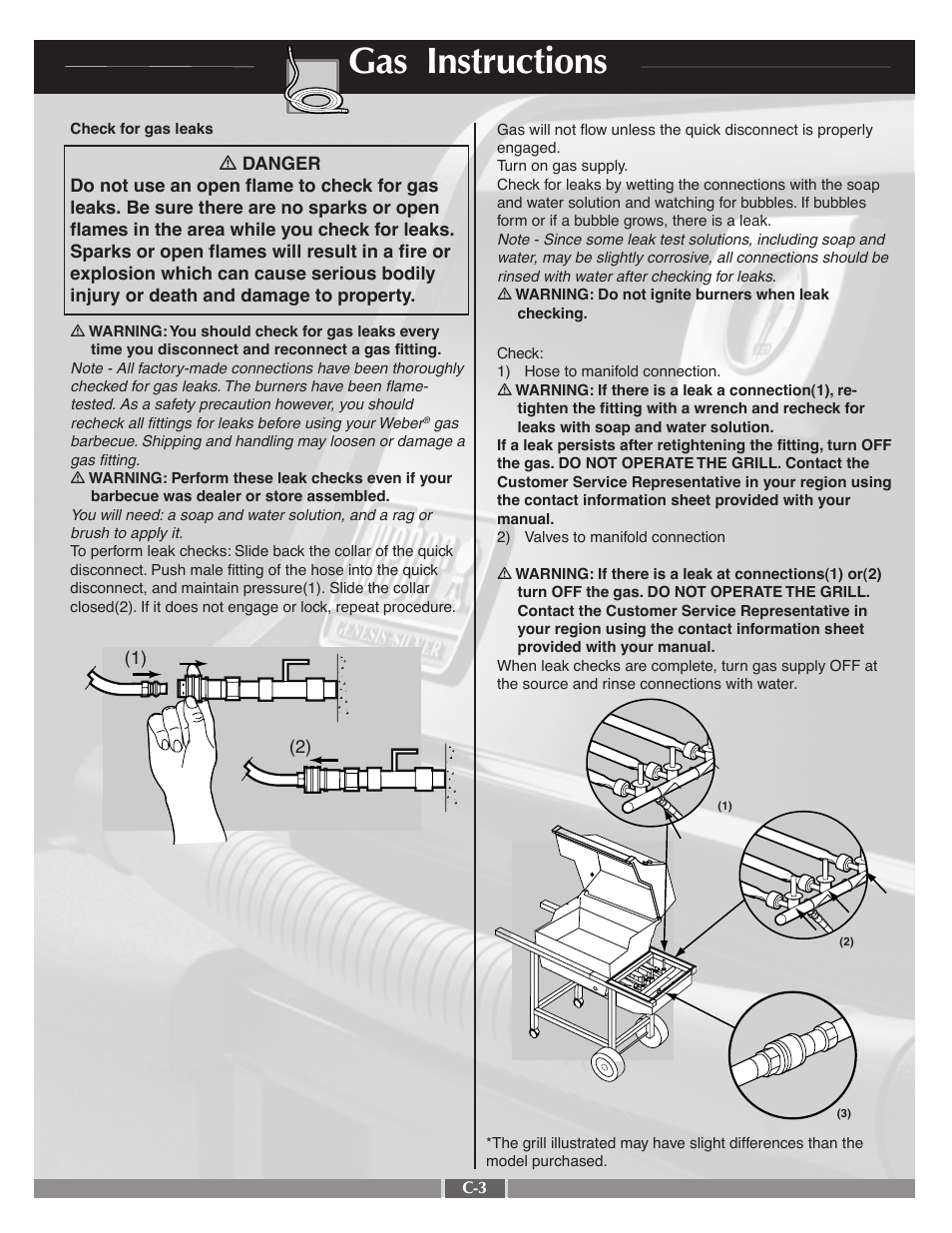 Gas instructions | weber Silver B User Manual | Page 21 / 26