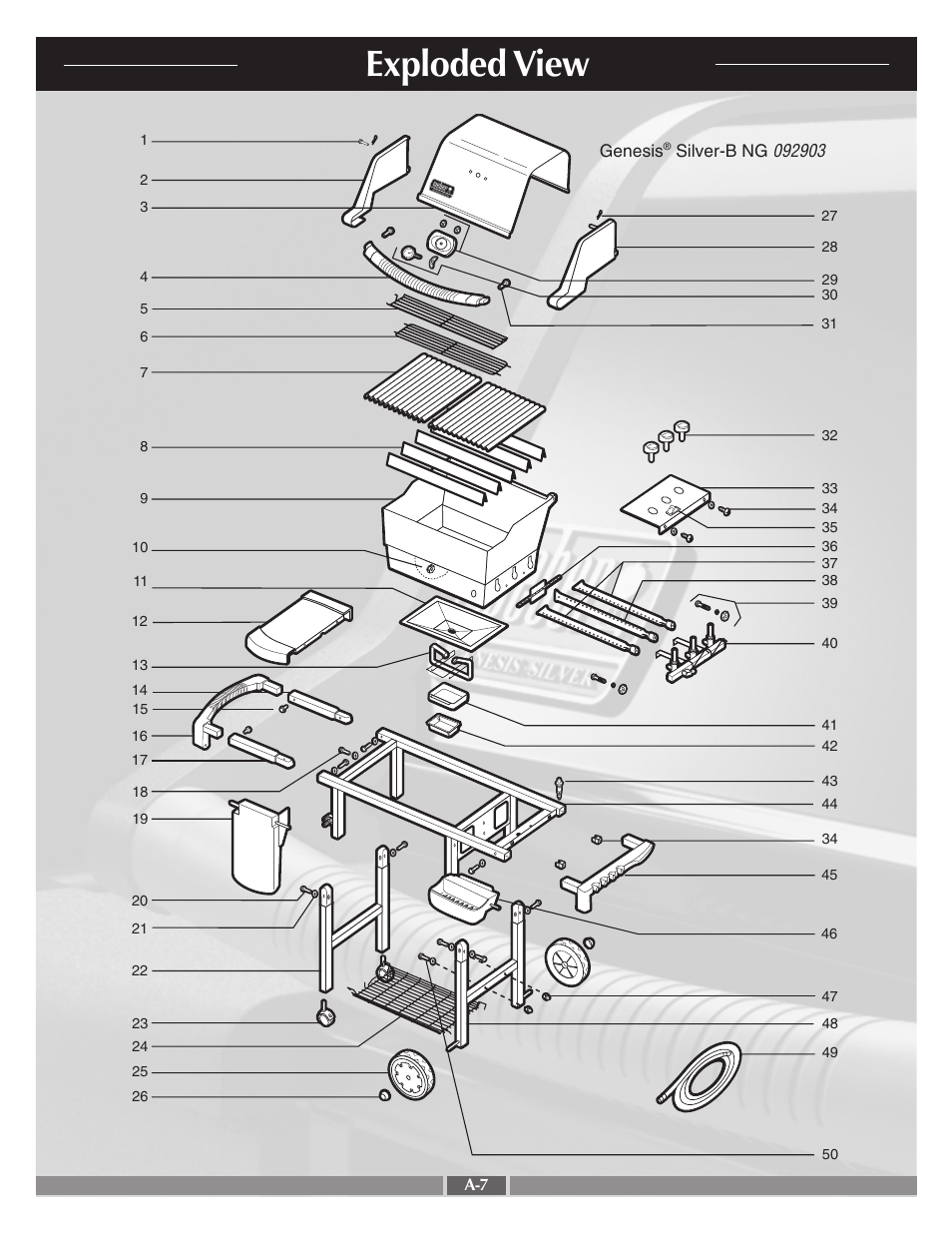 Exploded view | weber Silver B User Manual | Page 7 / 26
