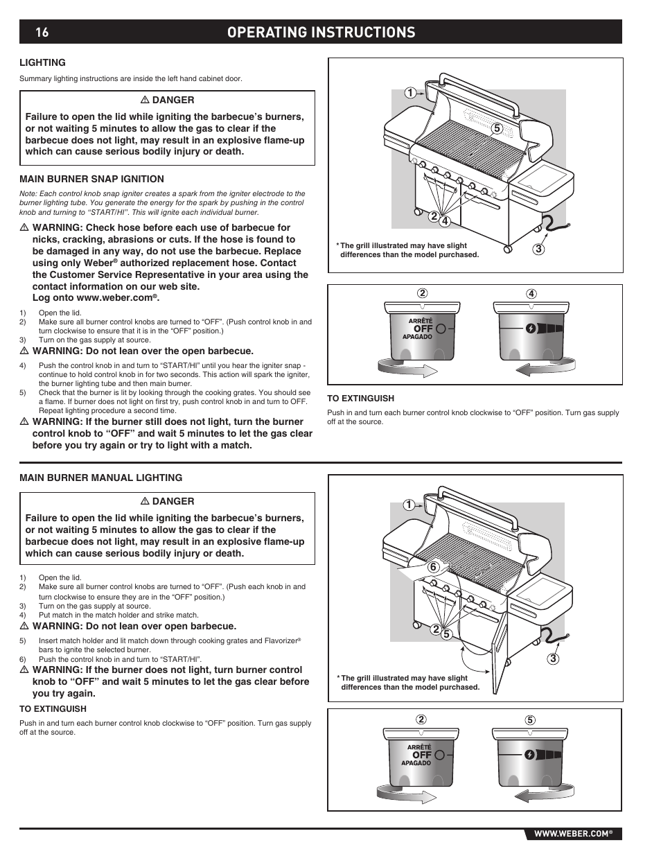 Operating instructions | weber S-620TM User Manual | Page 16 / 76