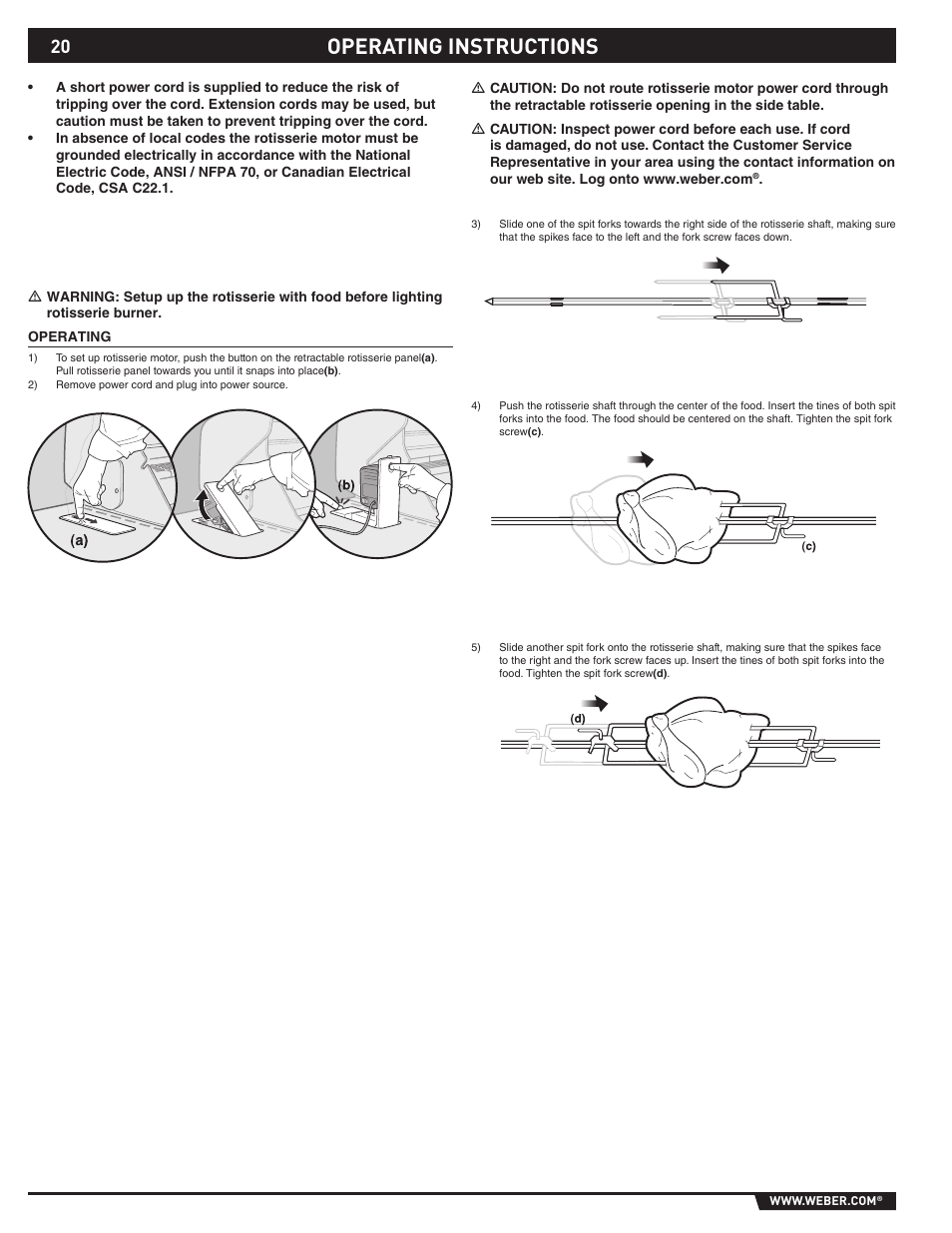 Operating instructions | weber S-620TM User Manual | Page 20 / 76