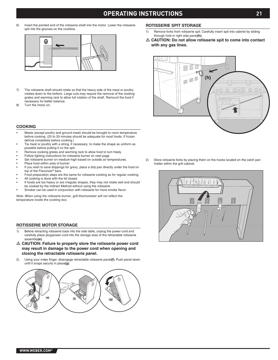 Operating instructions | weber S-620TM User Manual | Page 21 / 76