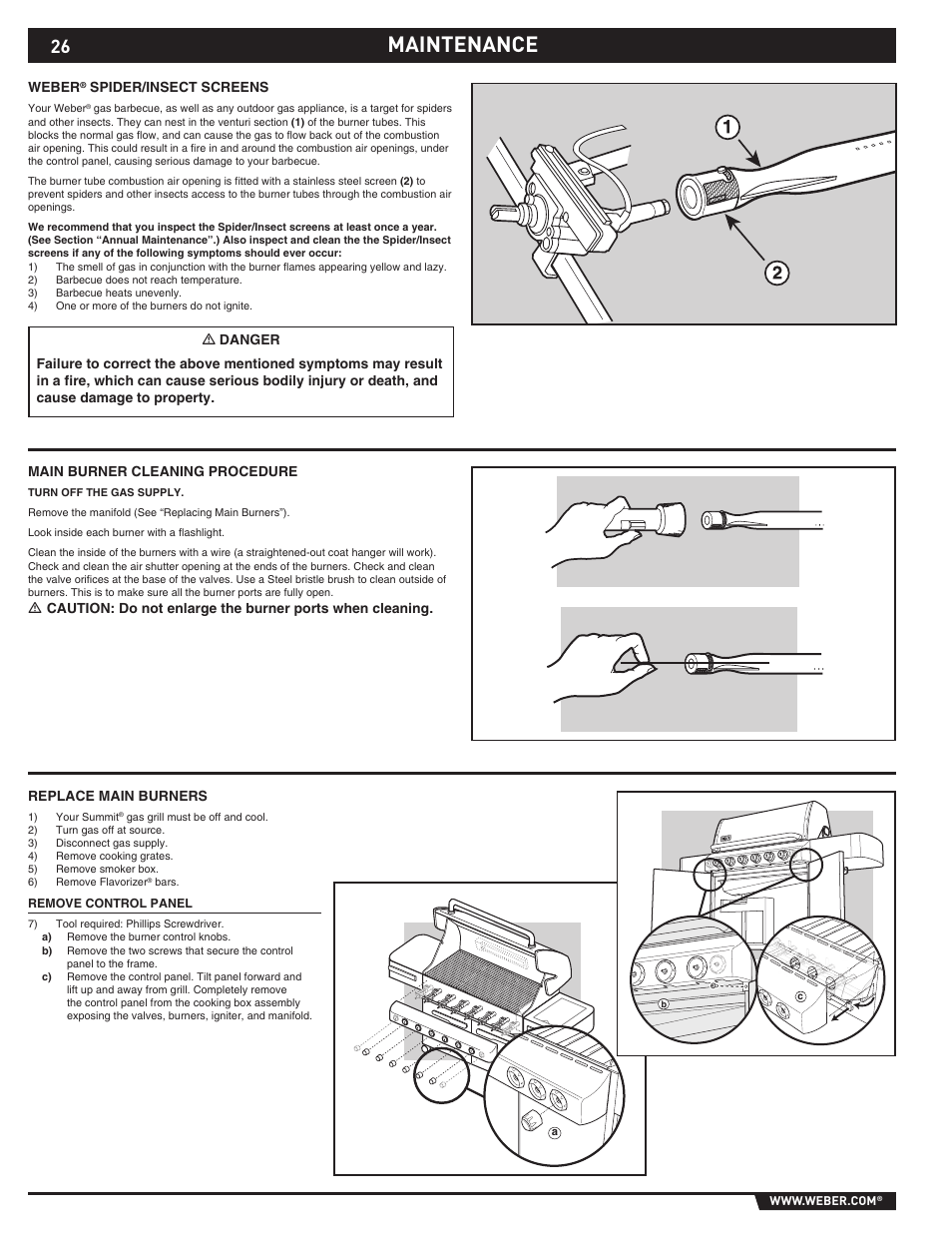 Maintenance | weber S-620TM User Manual | Page 26 / 76