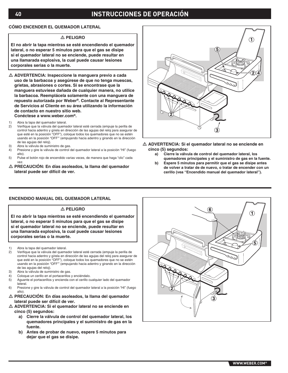 Instrucciones de operación | weber S-620TM User Manual | Page 40 / 76