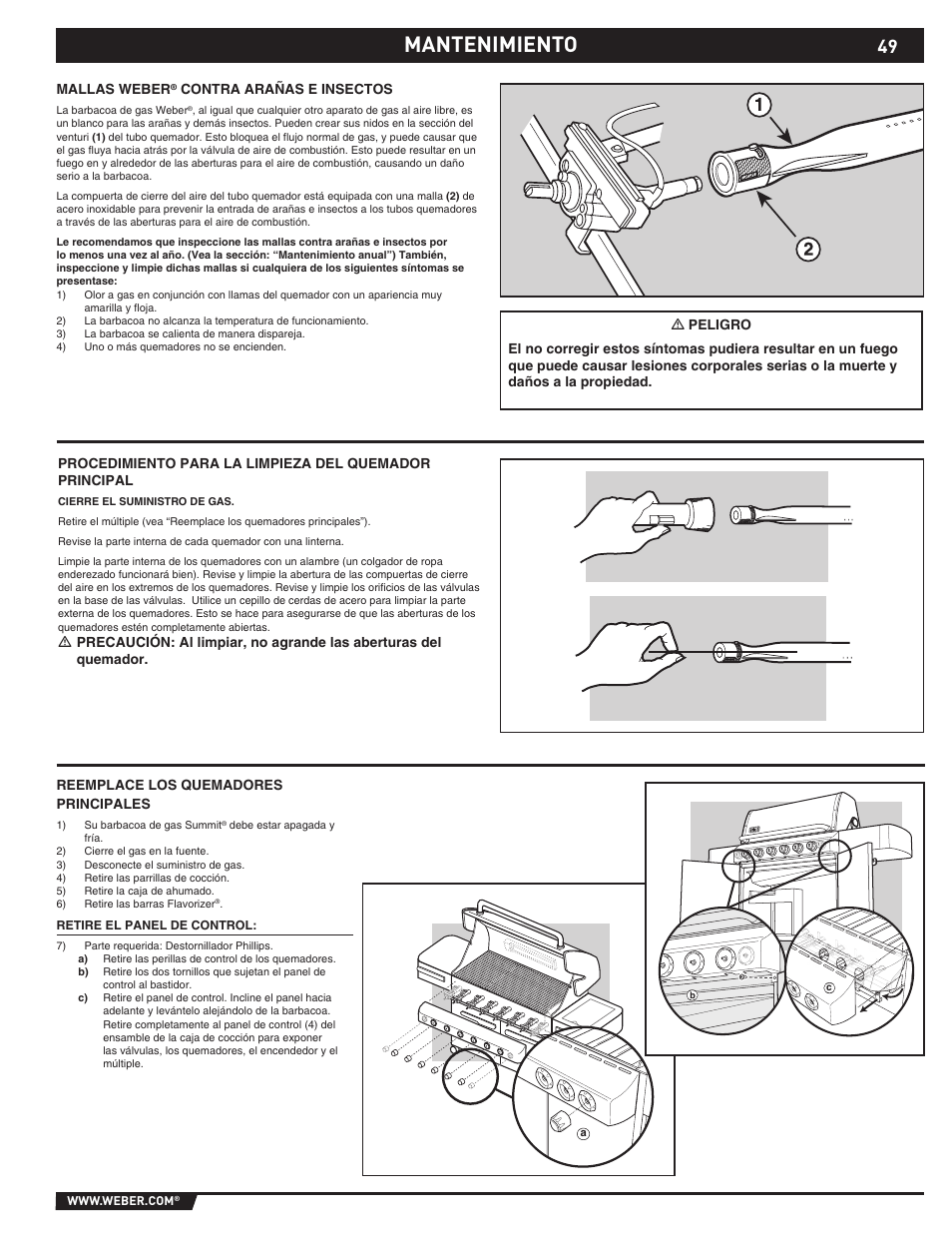 Mantenimiento | weber S-620TM User Manual | Page 49 / 76