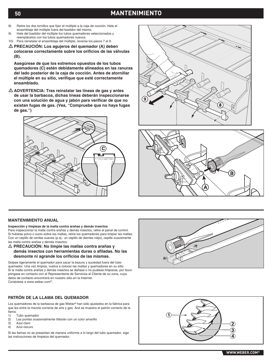 Mantenimiento | weber S-620TM User Manual | Page 50 / 76