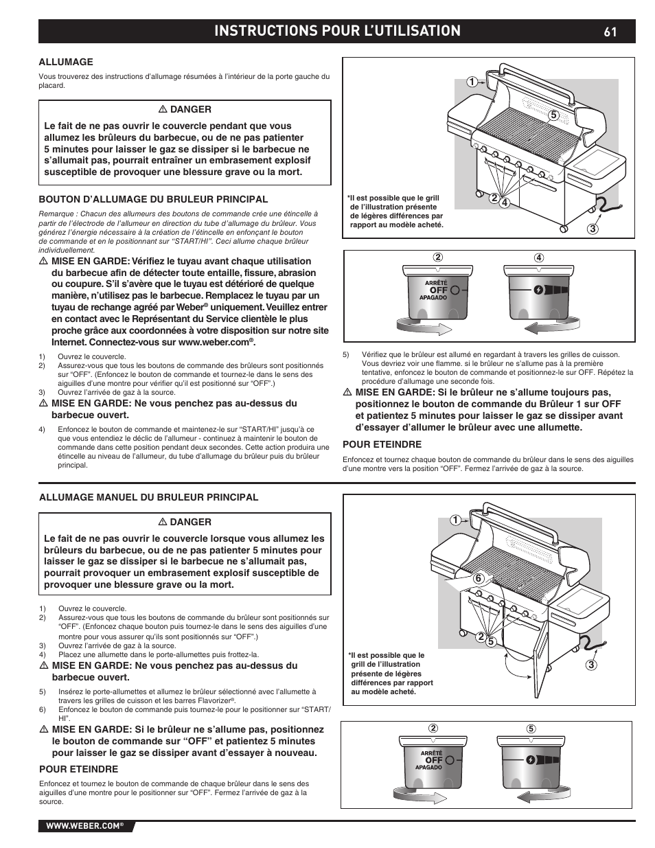 Instructions pour l’utilisation | weber S-620TM User Manual | Page 61 / 76