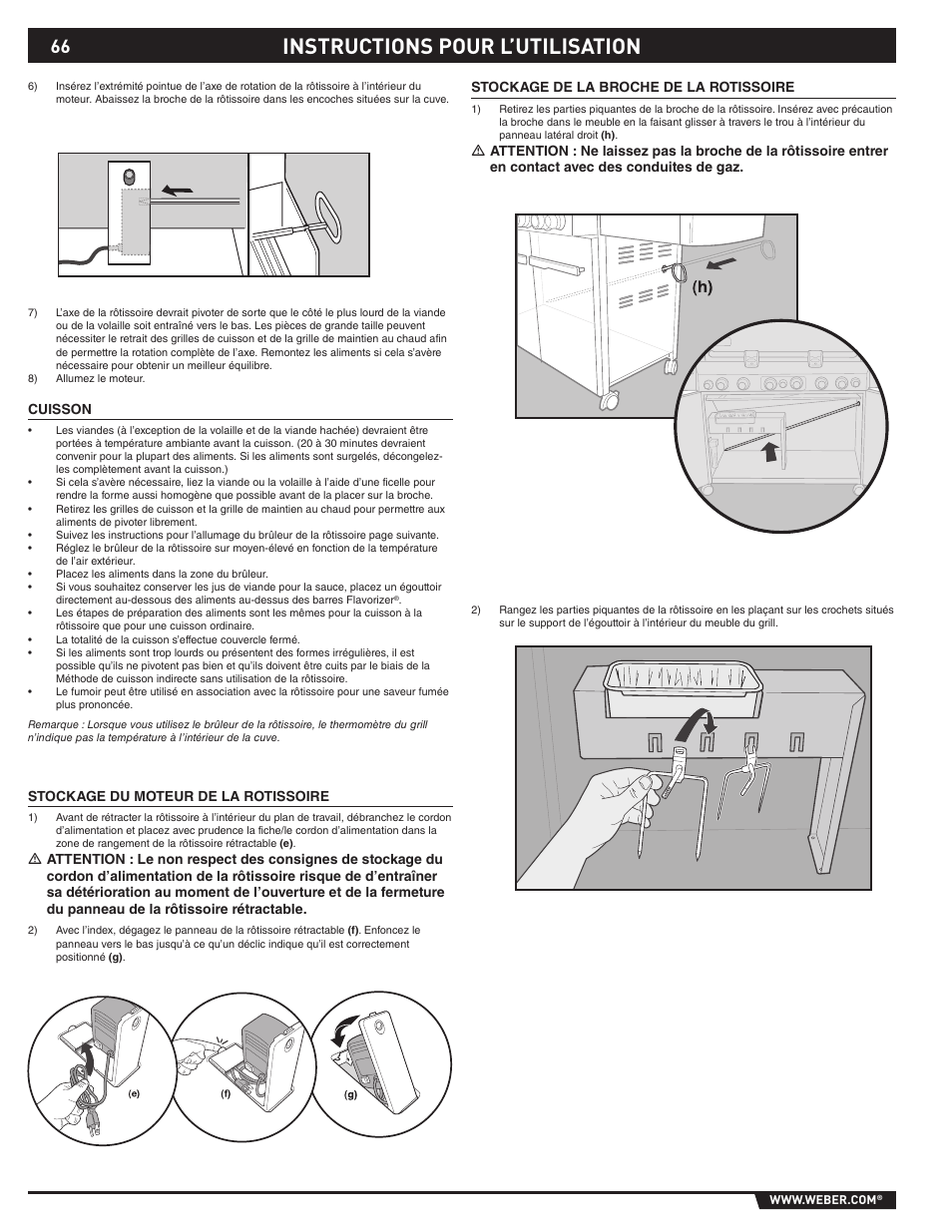 Instructions pour l’utilisation | weber S-620TM User Manual | Page 66 / 76