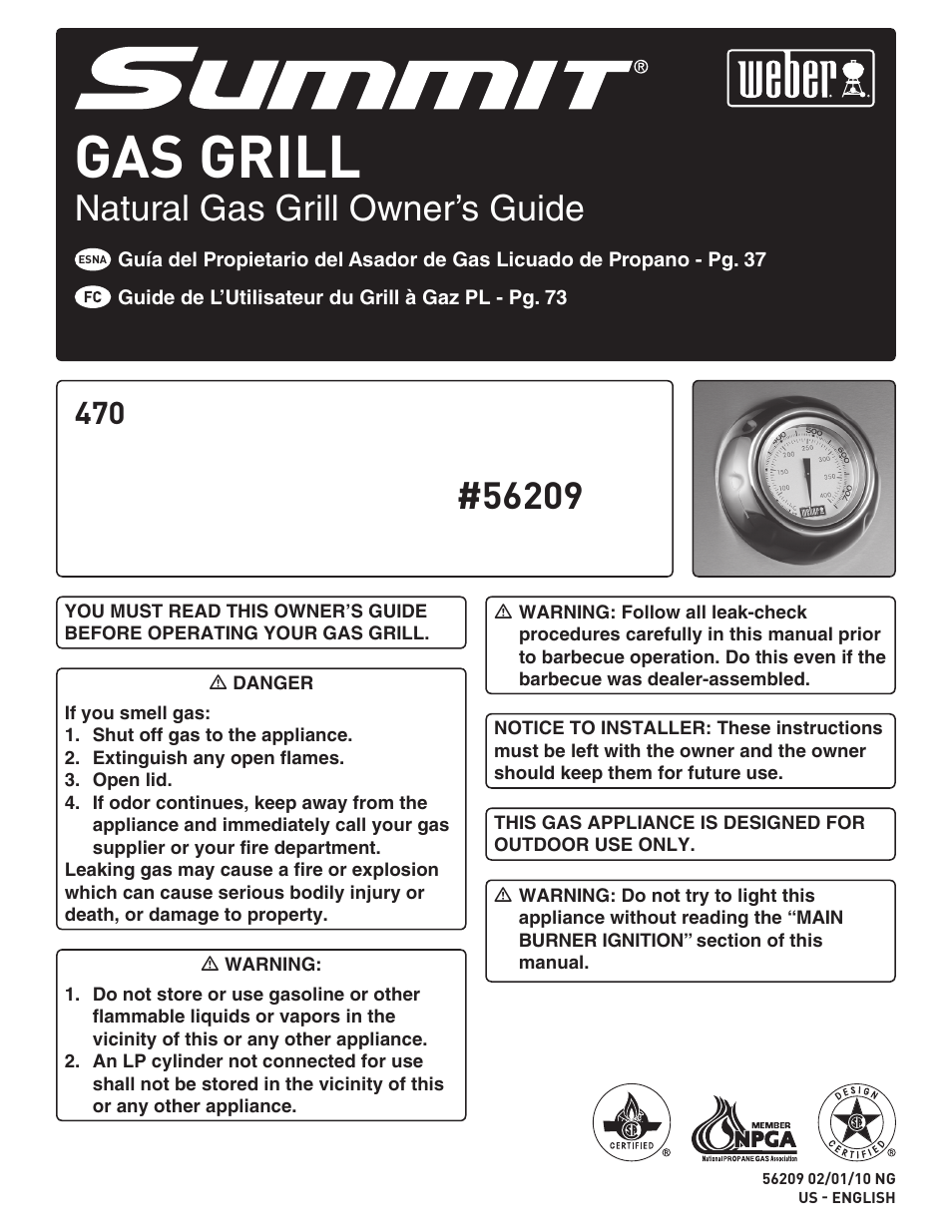 weber Summit E 470 User Manual | 108 pages