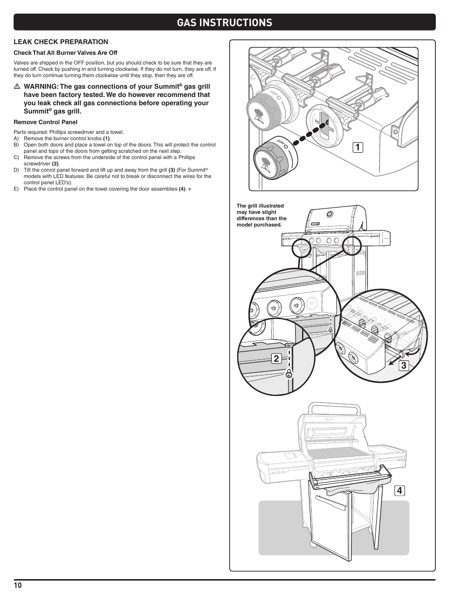 Gas instructions | weber Summit E 470 User Manual | Page 10 / 108