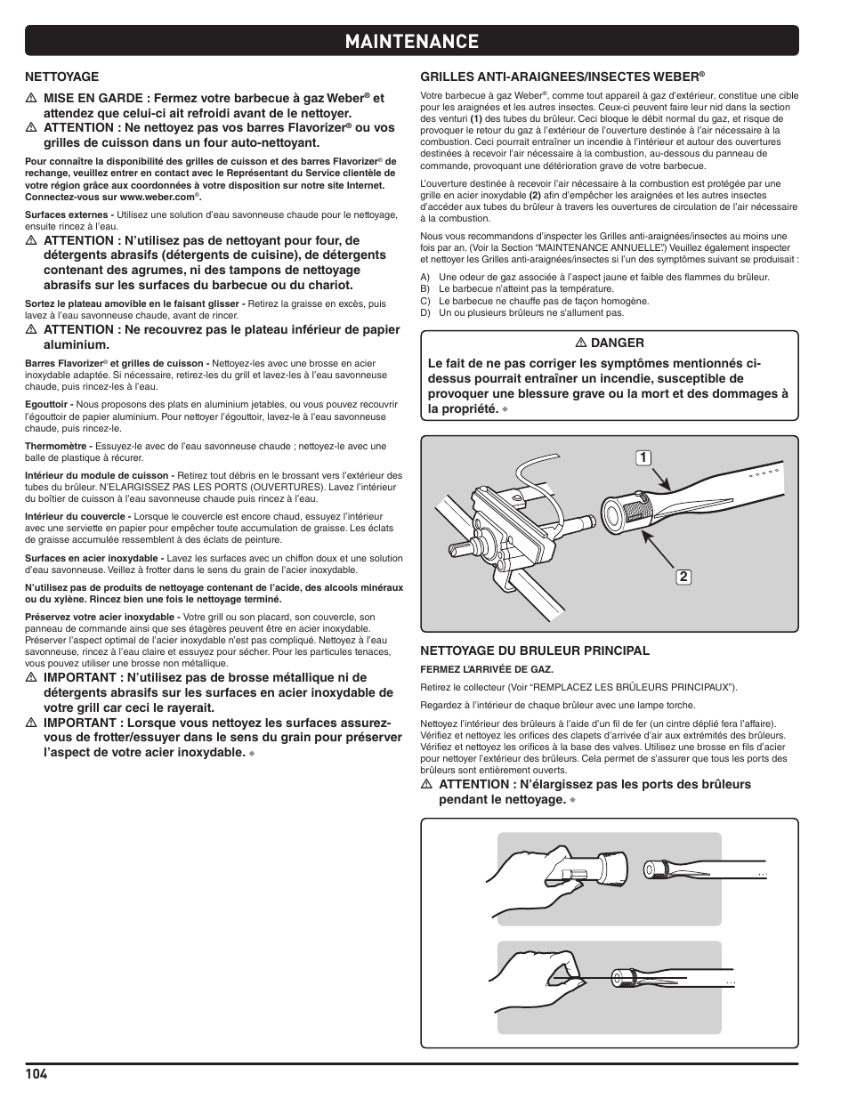 Maintenance | weber Summit E 470 User Manual | Page 104 / 108