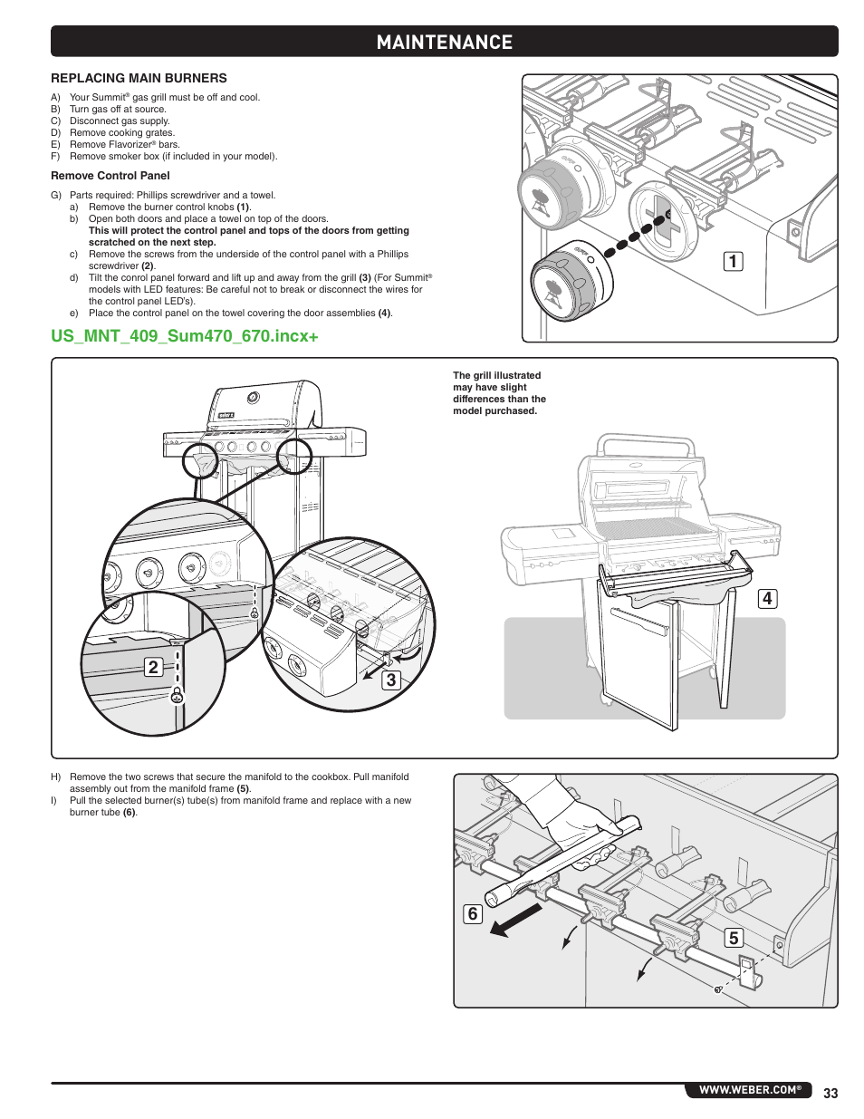 Maintenance | weber Summit E 470 User Manual | Page 33 / 108