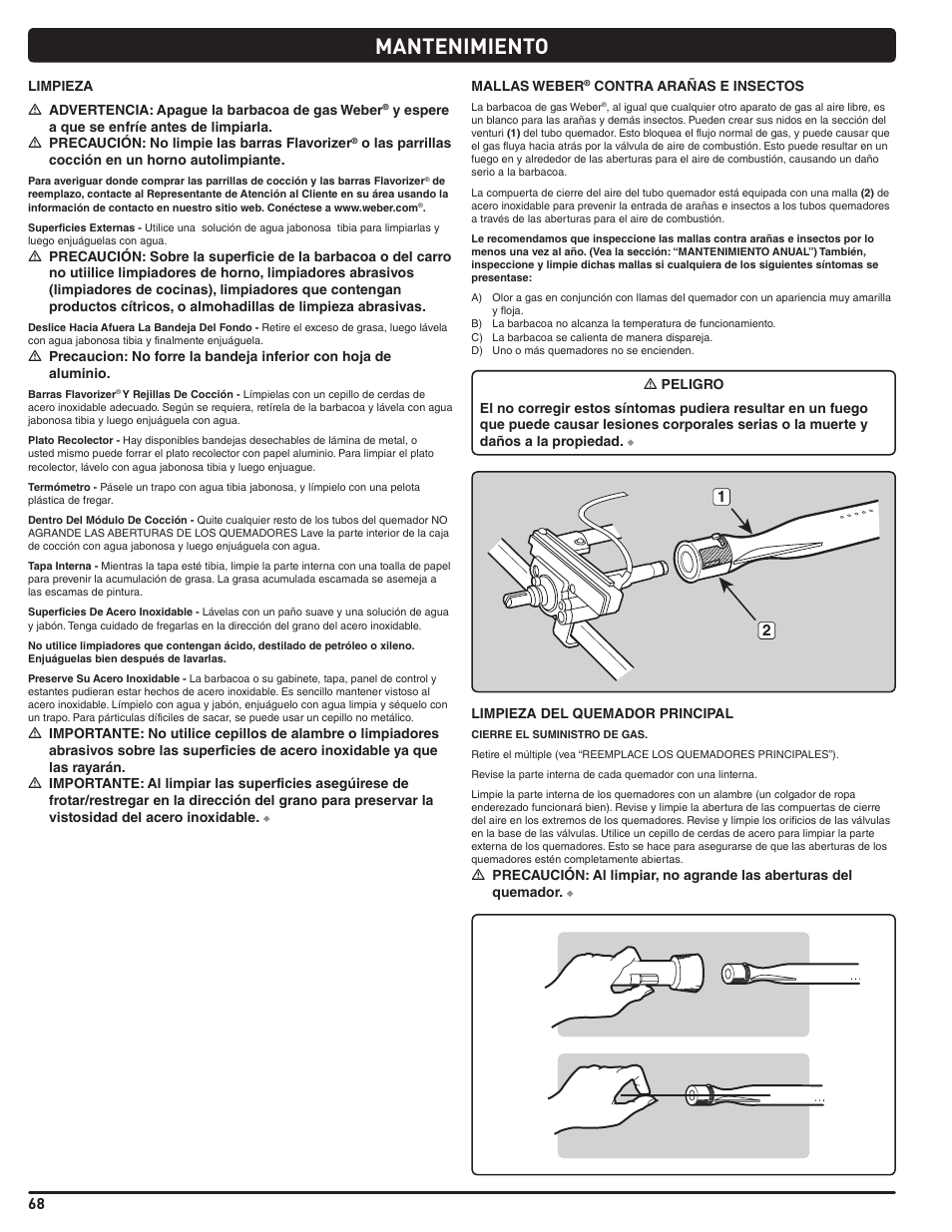 Mantenimiento | weber Summit E 470 User Manual | Page 68 / 108