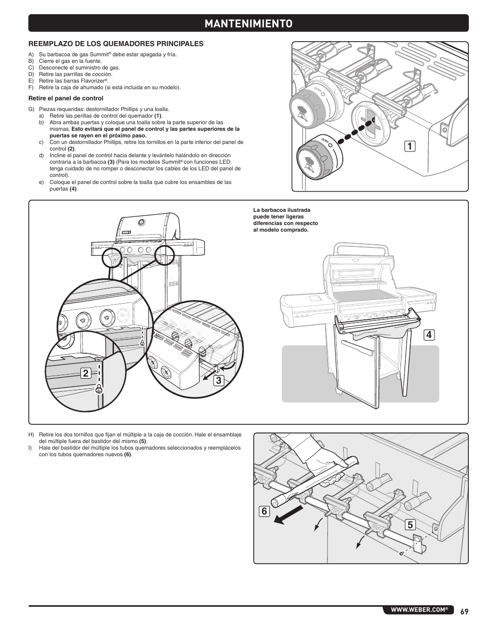 Mantenimiento | weber Summit E 470 User Manual | Page 69 / 108