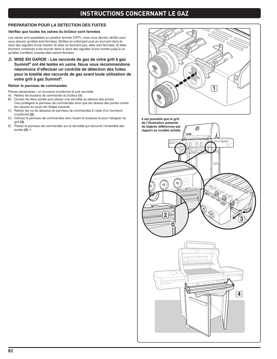 Instructions concernant le gaz | weber Summit E 470 User Manual | Page 82 / 108