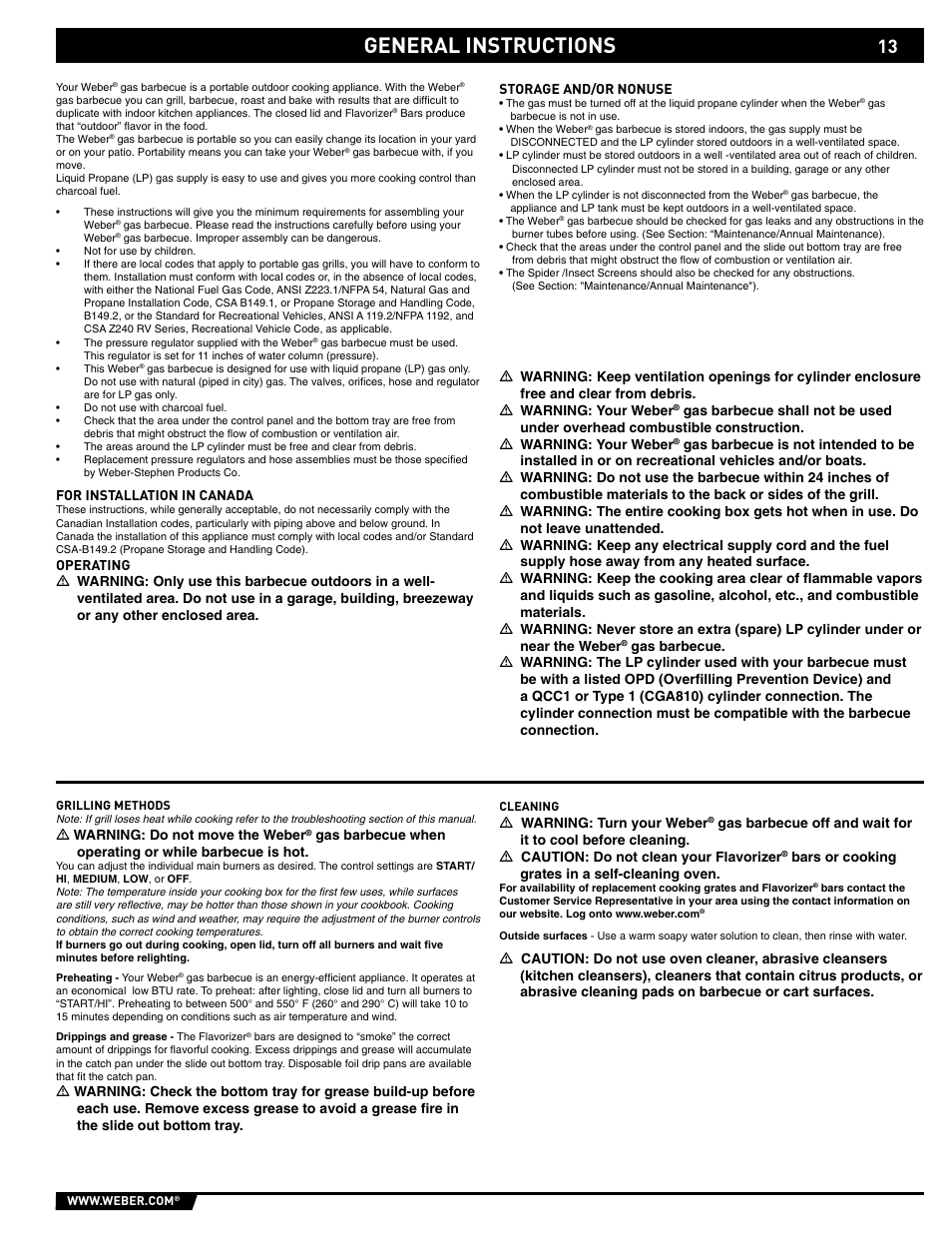 General instructions | weber 89563 User Manual | Page 13 / 84