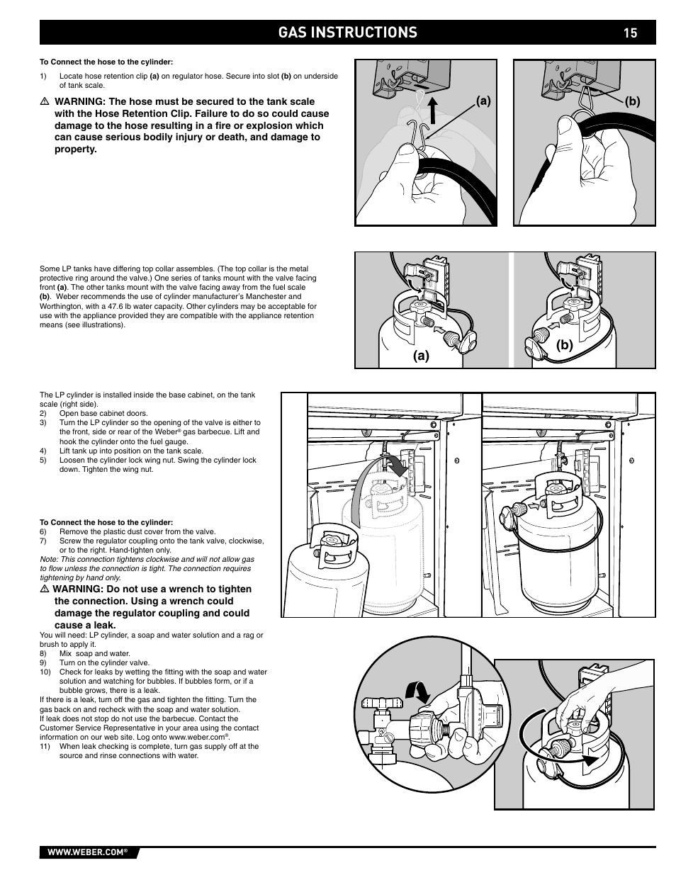 Gas instructions, A) (b) | weber 89563 User Manual | Page 15 / 84