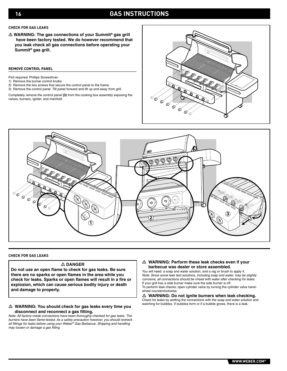 Gas instructions | weber 89563 User Manual | Page 16 / 84