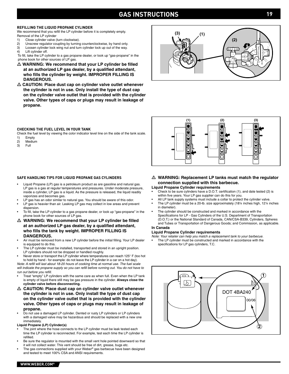 Gas instructions | weber 89563 User Manual | Page 19 / 84