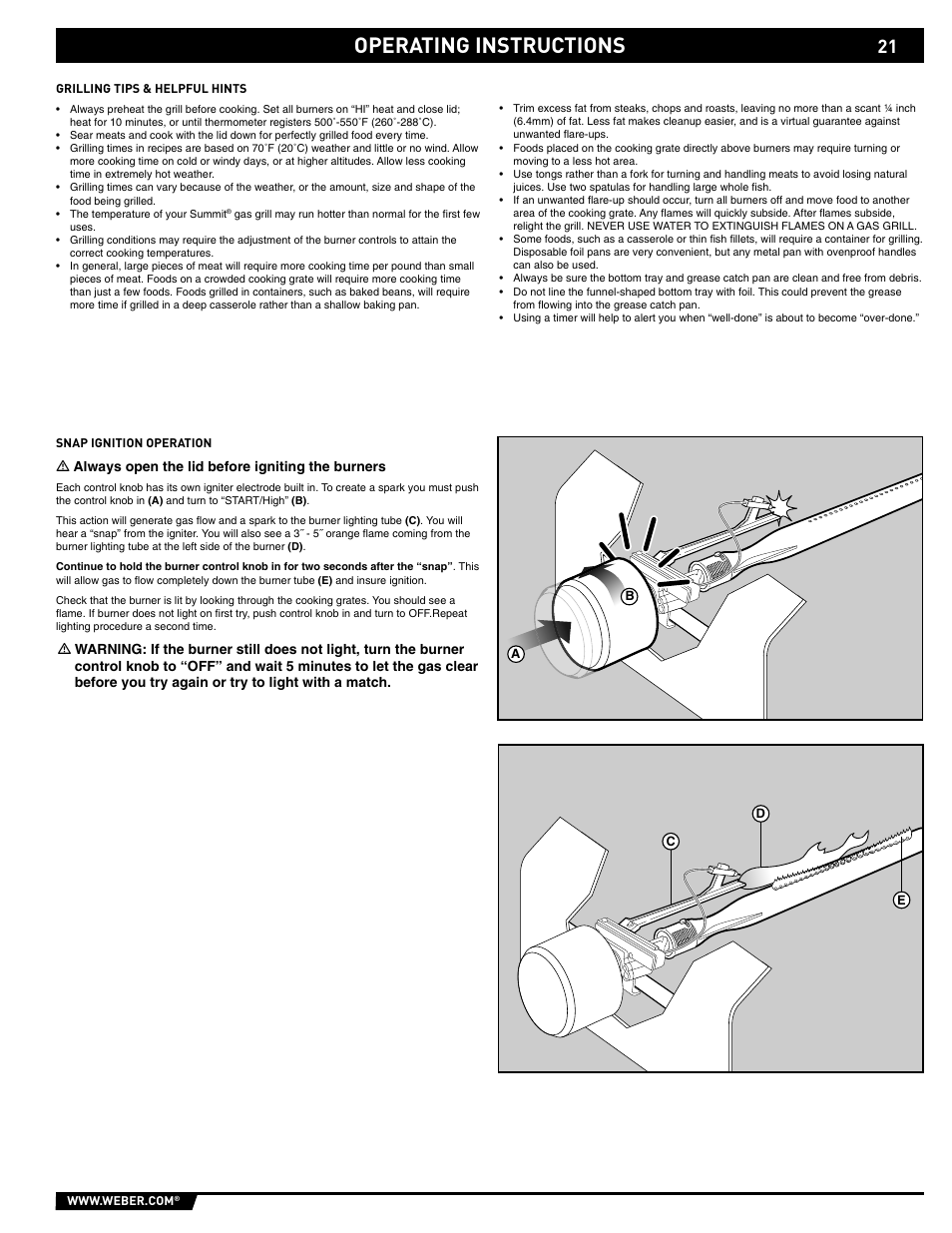 Operating instructions | weber 89563 User Manual | Page 21 / 84