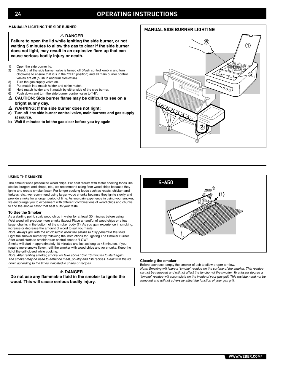 Operating instructions, S-650 | weber 89563 User Manual | Page 24 / 84