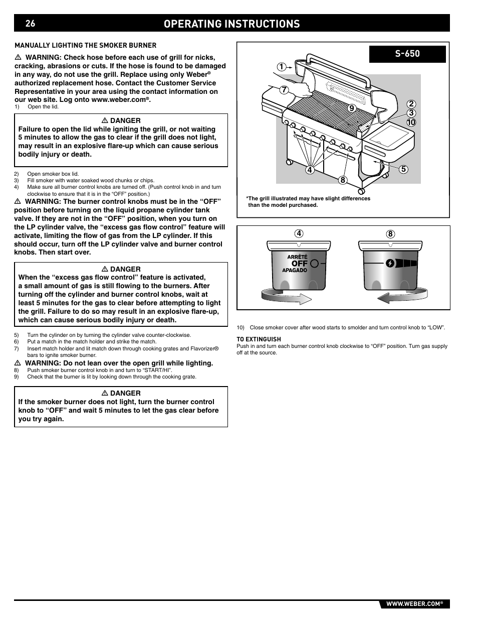 Operating instructions, S-650 | weber 89563 User Manual | Page 26 / 84