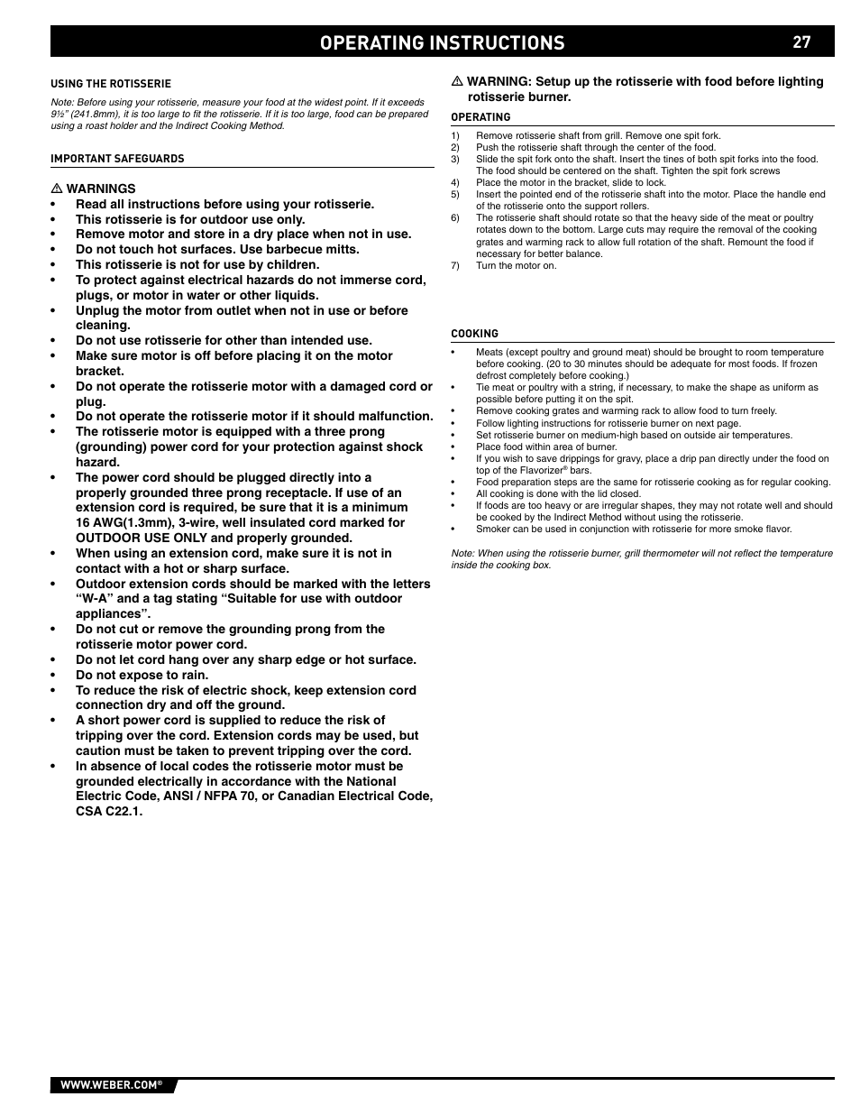 Operating instructions | weber 89563 User Manual | Page 27 / 84