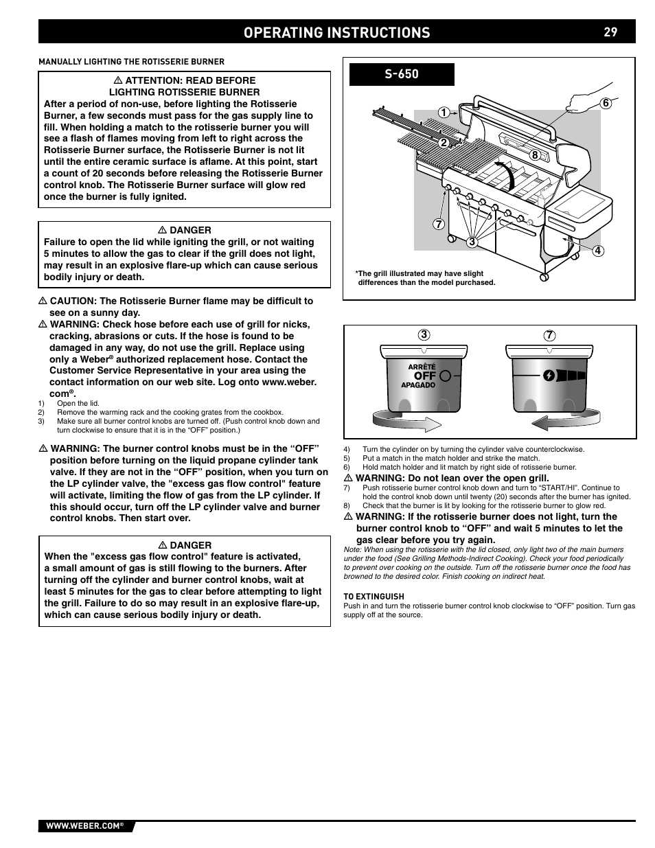 Operating instructions, S-650 | weber 89563 User Manual | Page 29 / 84