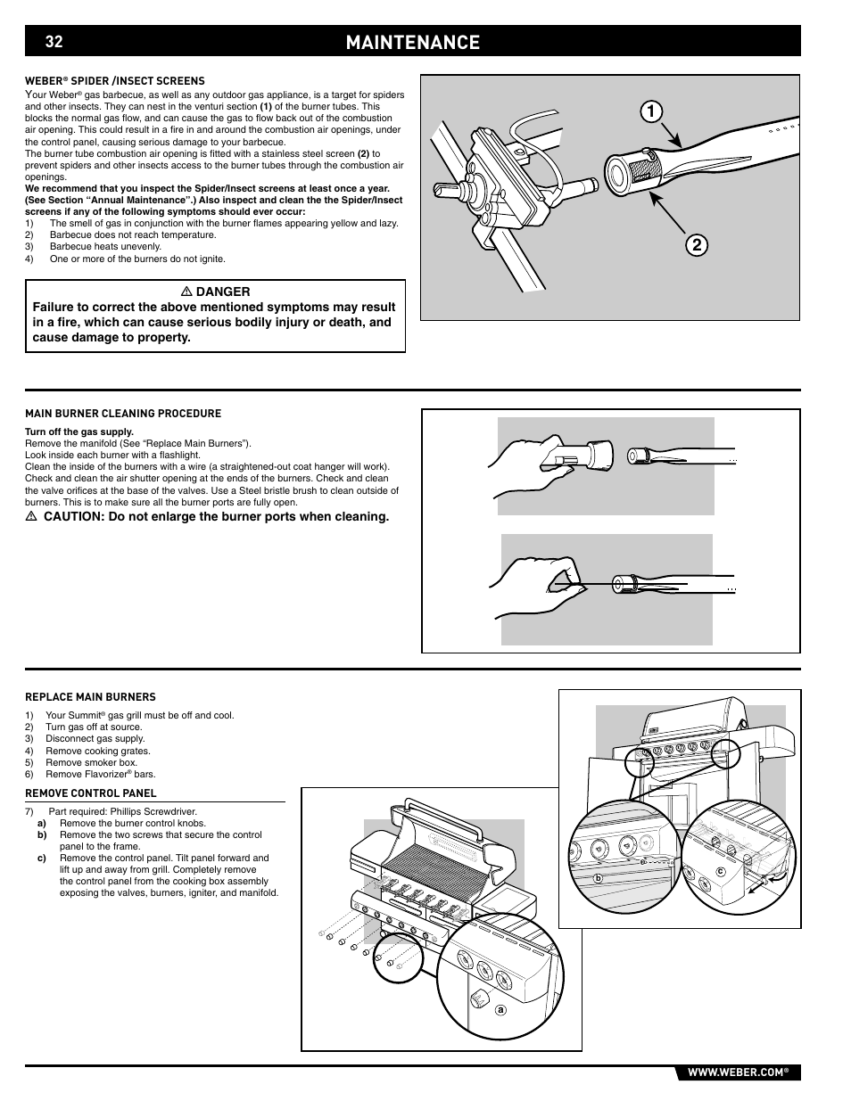 Maintenance | weber 89563 User Manual | Page 32 / 84