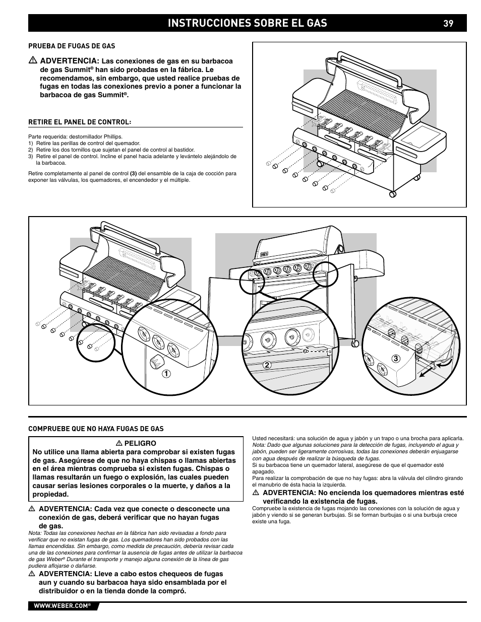 Instrucciones sobre el gas | weber 89563 User Manual | Page 39 / 84