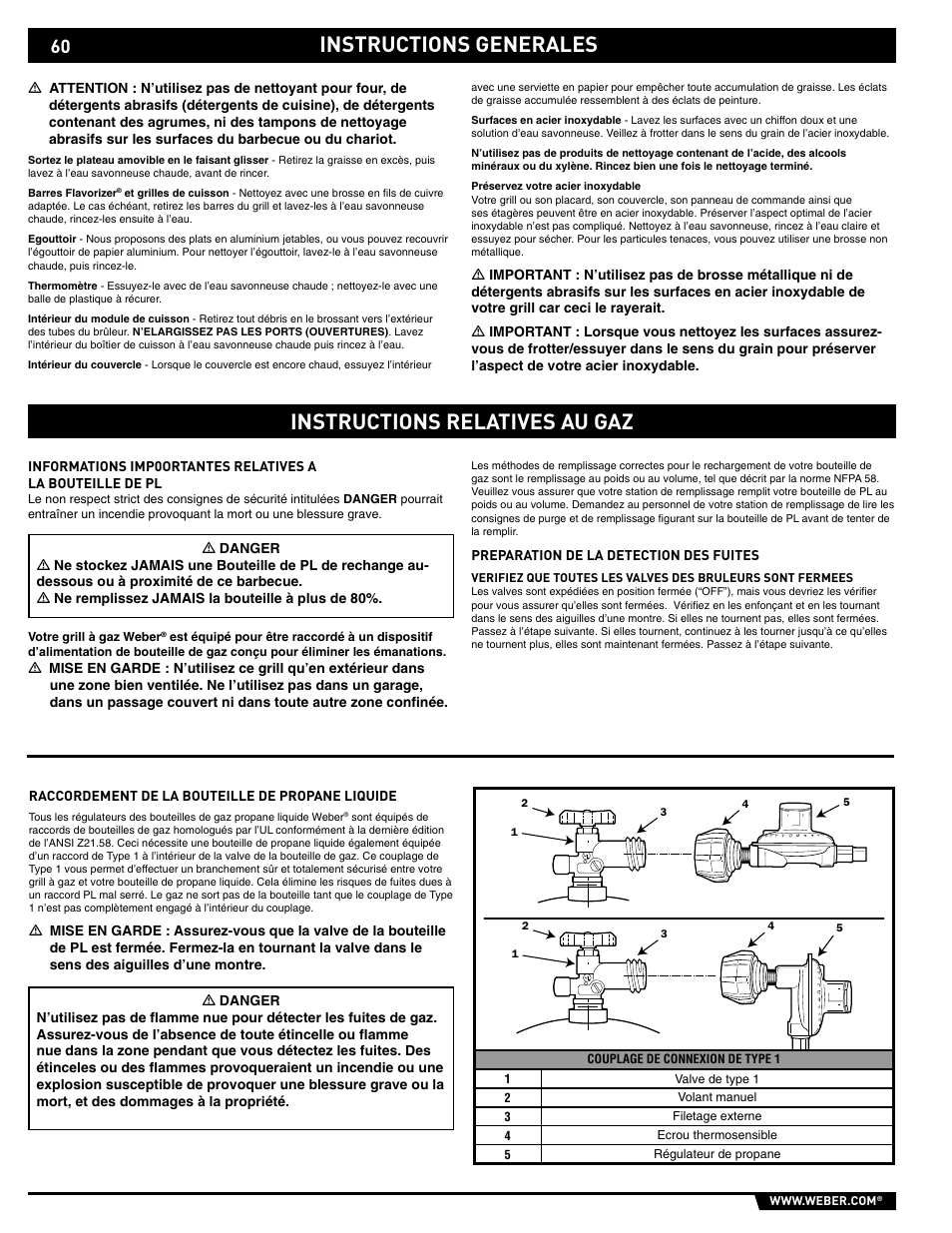 General instructions, Instructions generales | weber 89563 User Manual | Page 60 / 84