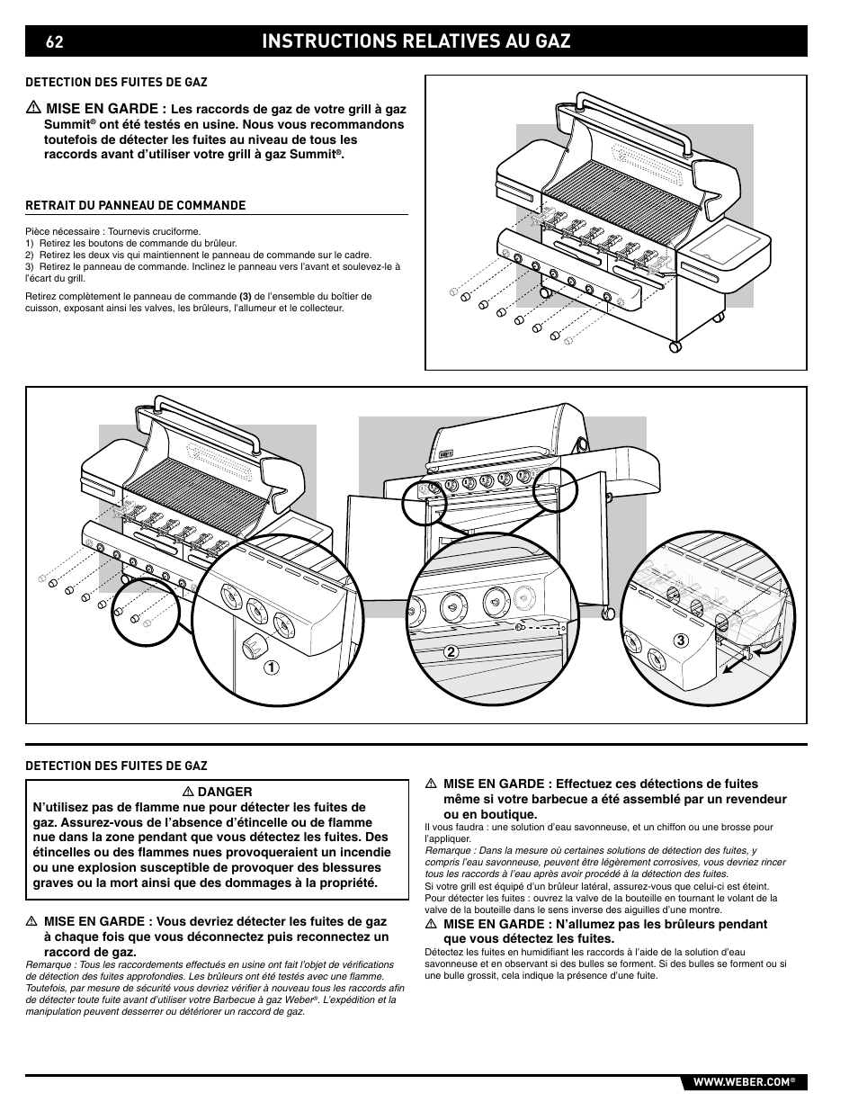 Instructions relatives au gaz | weber 89563 User Manual | Page 62 / 84