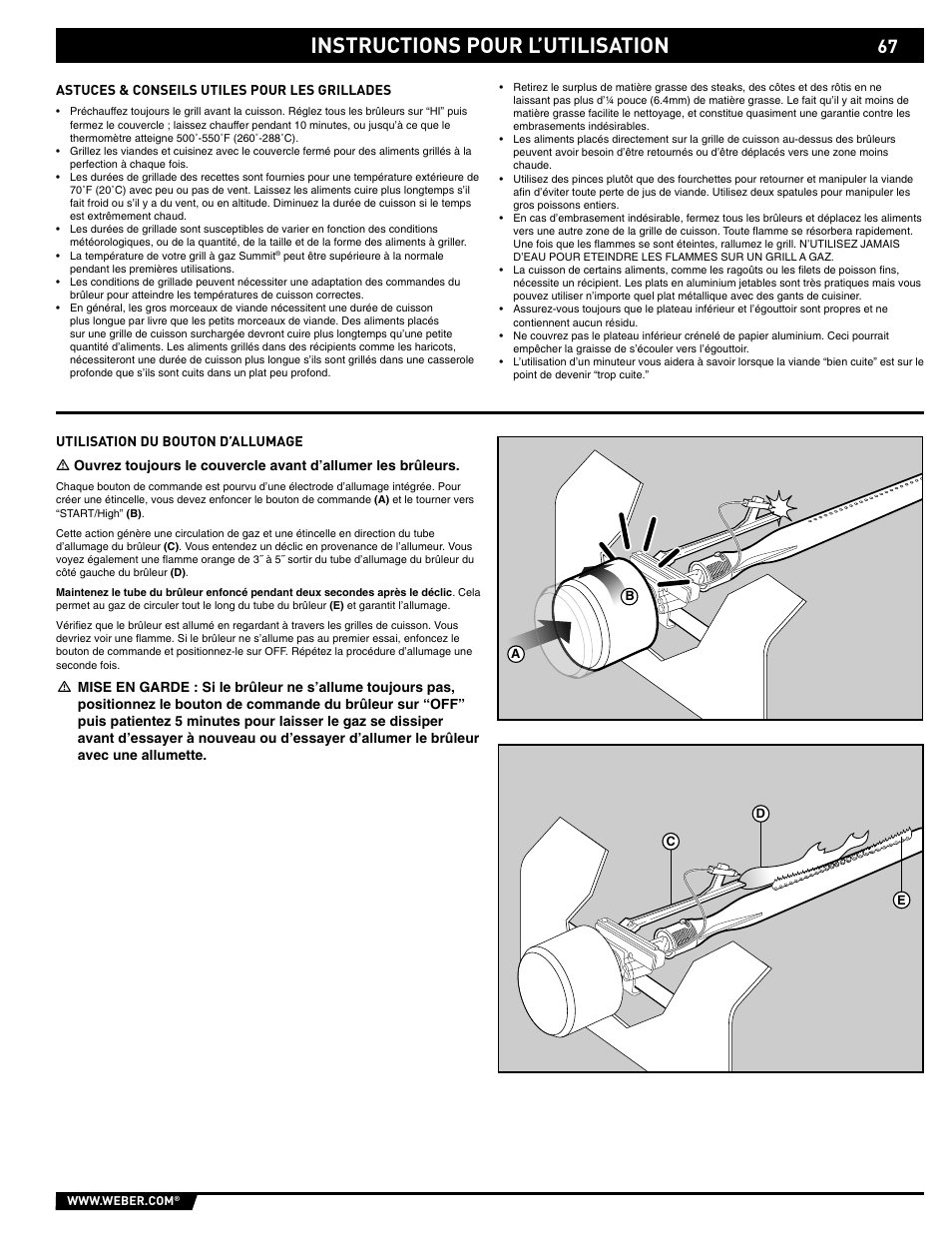 Instructions pour l’utilisation | weber 89563 User Manual | Page 67 / 84