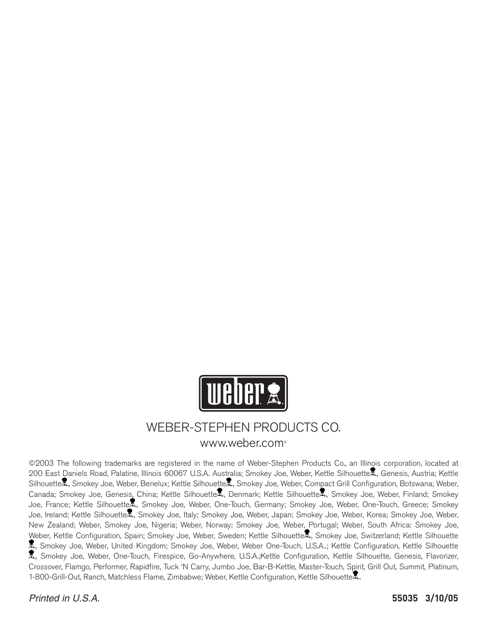 weber Smokey Joe Silver 55035 User Manual | Page 4 / 4