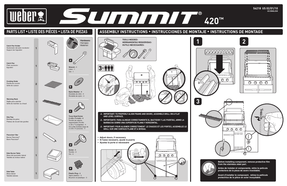 weber Summit 56218 User Manual | 2 pages