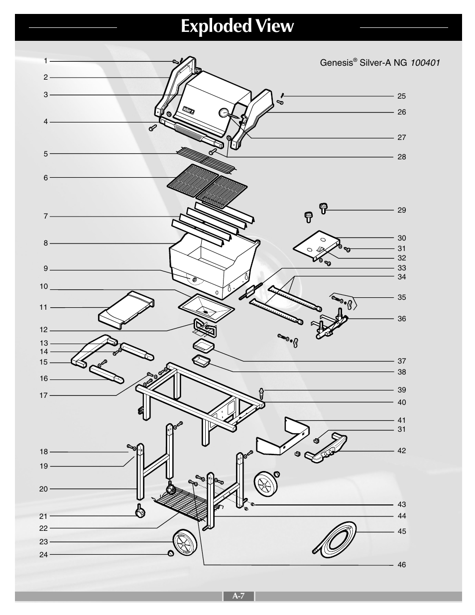 Exploded view | weber Silver A User Manual | Page 7 / 25