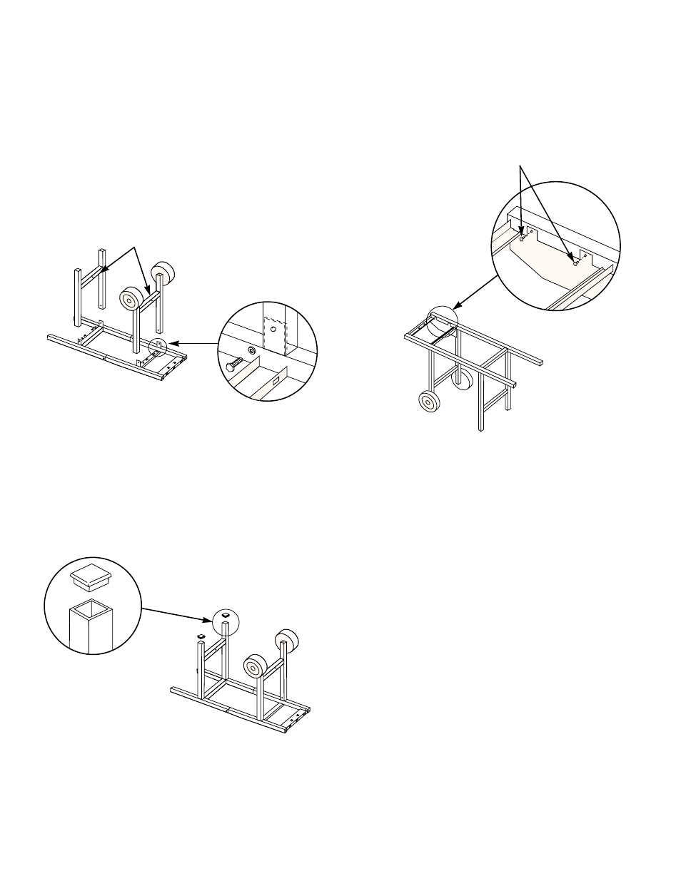 Continue frame assembly, Install tubing plugs, Add front panel | weber 500 User Manual | Page 10 / 32