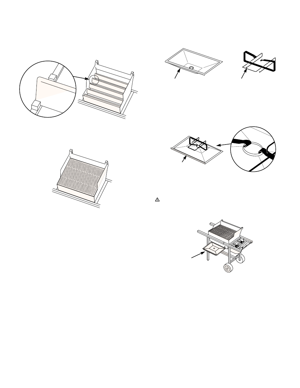 Install flavorizer bars and cooking grates, Install the bottom tray | weber 500 User Manual | Page 16 / 32