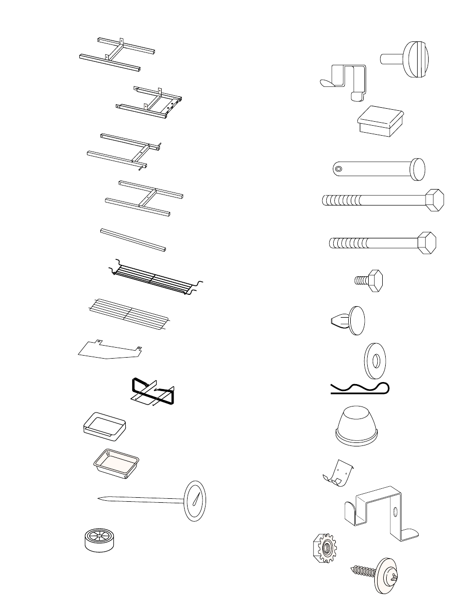 Check contents of hardware packs, Two phillips screws/washers | weber 500 User Manual | Page 8 / 32