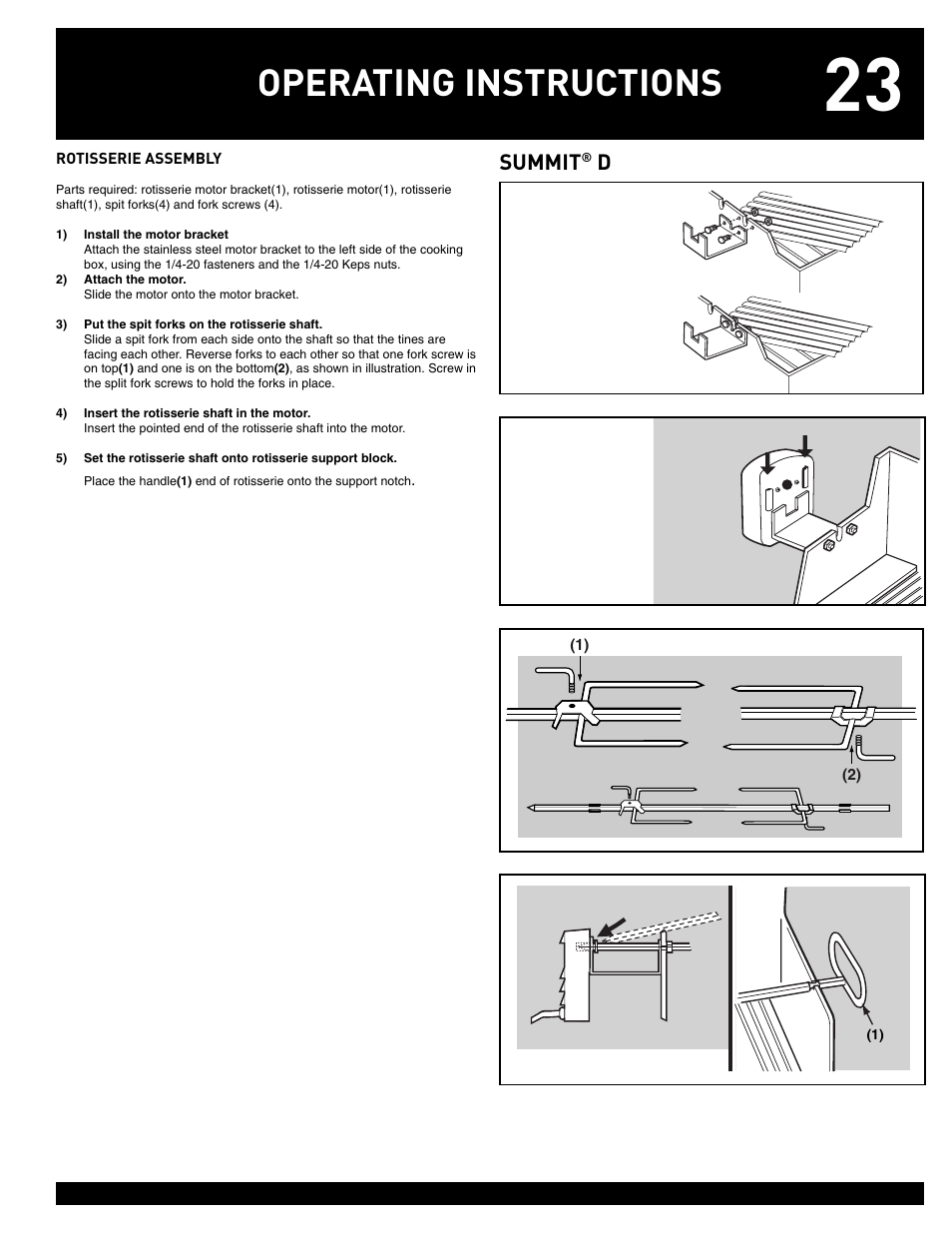 Operating instructions, Summit | weber 38008 User Manual | Page 23 / 36