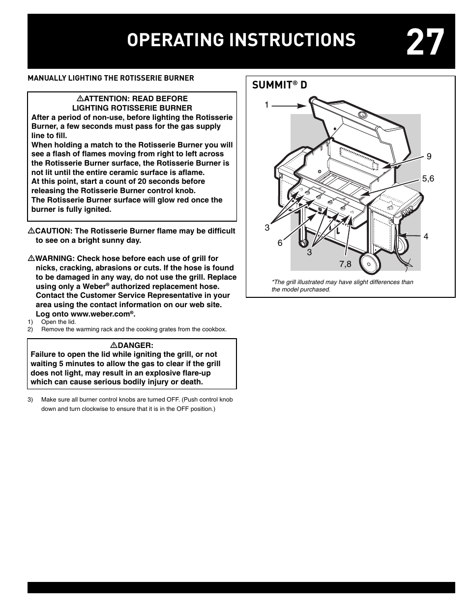 Operating instructions, Summit | weber 38008 User Manual | Page 27 / 36