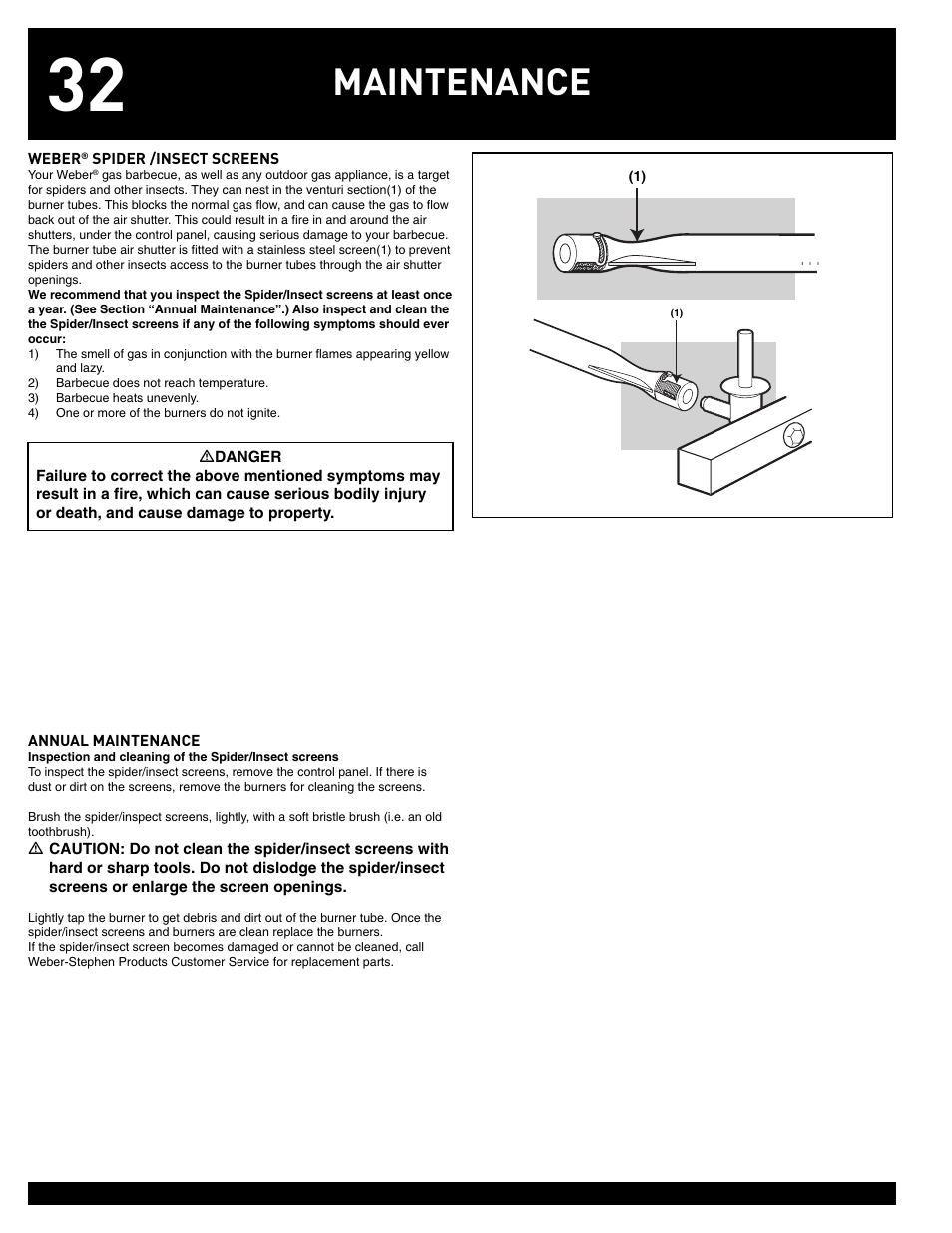 Maintenance | weber 38008 User Manual | Page 32 / 36