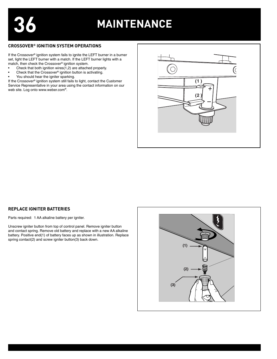 Maintenance | weber 38008 User Manual | Page 36 / 36