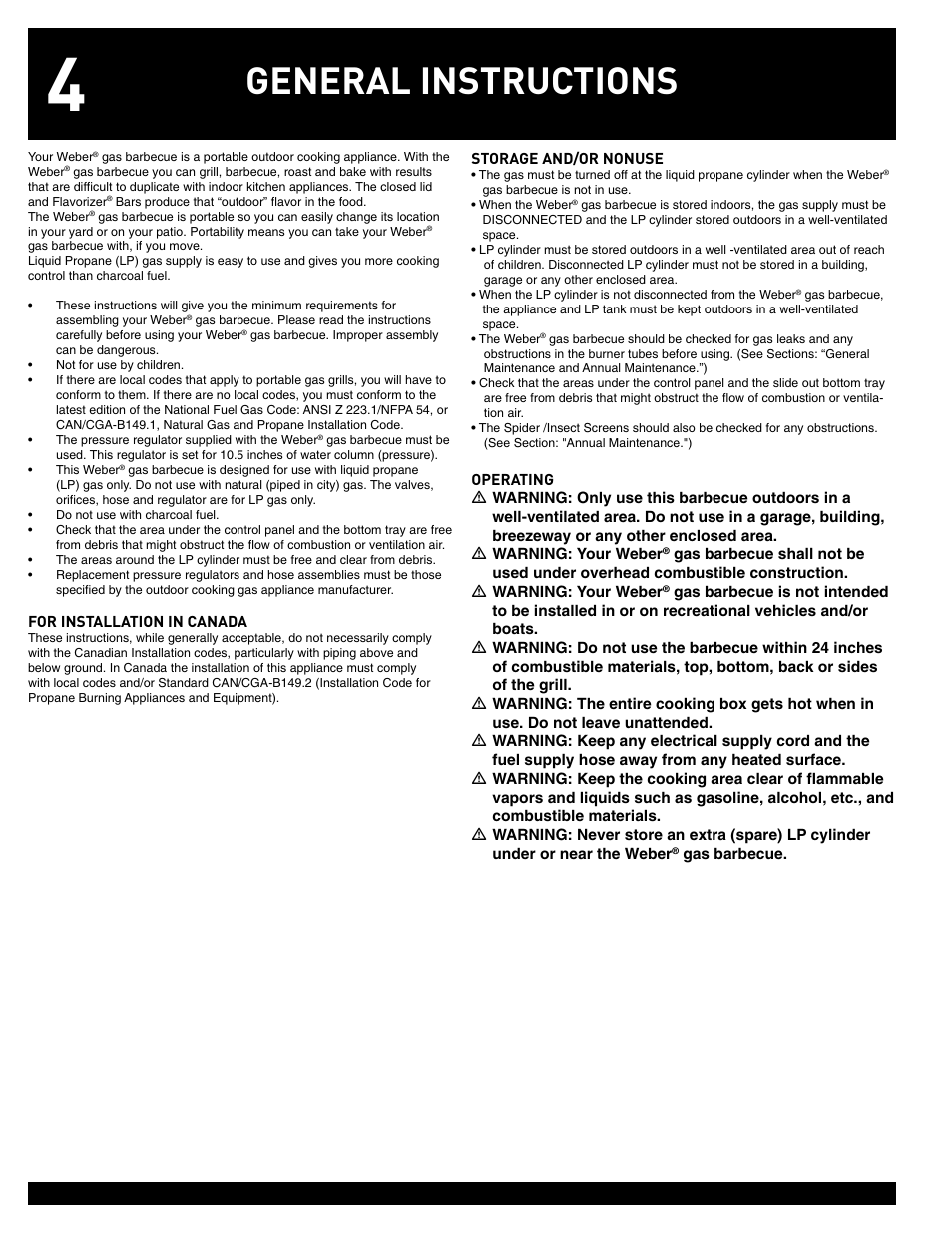 General instructions | weber 38008 User Manual | Page 4 / 36